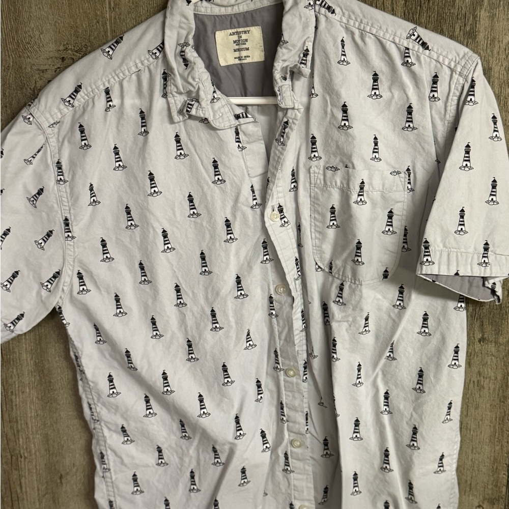 Artis Gray Men's Shirt with Nautical Pattern